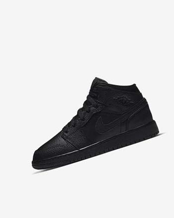 Black / Black / Black Nike Air Jordan 1 Mid Boys' Sneakers | CA_5084