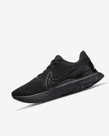 Black / Black / Black Nike React Infinity Run Flyknit 3 Men's Running Shoes | CA_5230