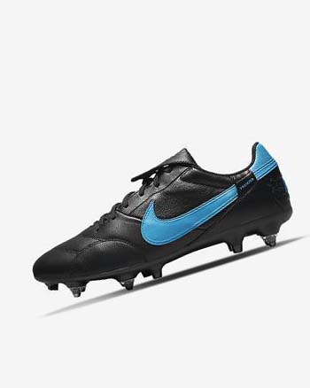 Black / Black / Blue Nike The Premier 3 SG-PRO Anti-Clog Traction Men's Soccer Cleats | CA_4954