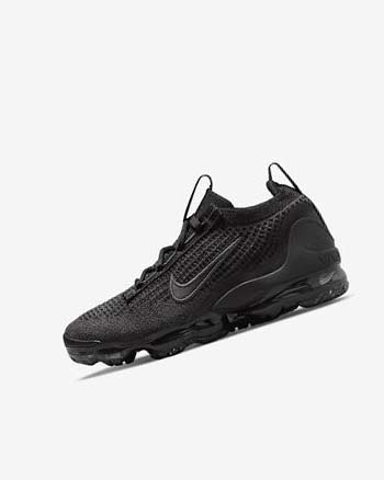 Black / Black / Dark Grey / Black Nike Air VaporMax 2021 FK Girls' Sneakers | CA_2858