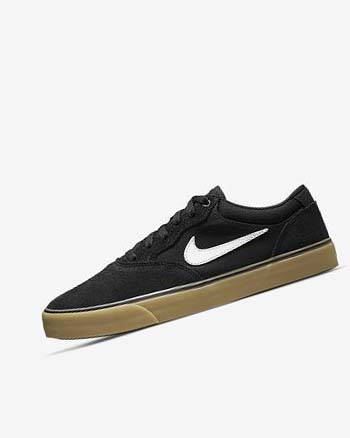 Black / Black / Light Brown / White Nike SB Chron 2 Men's Skate Shoes | CA_4798