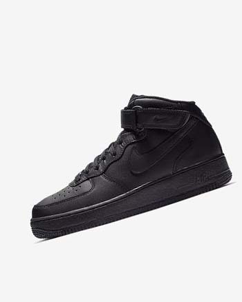 Black / Black Nike Air Force 1 Mid '07 Men's Sneakers | CA_2790