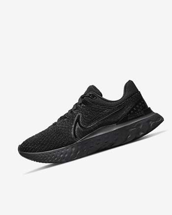 Black / Black Nike React Infinity Run Flyknit 3 Women's Running Shoes | CA_4951