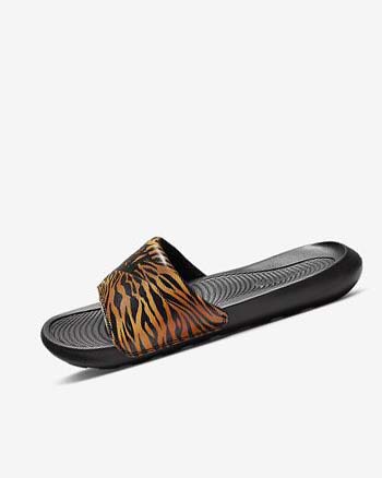 Black / Black Nike Victori One Women's Slides | CA_2395