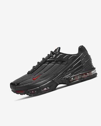 Black / Black / Silver / Red Nike Air Max Plus 3 Men's Sneakers | CA_2917