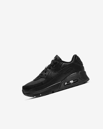 Black / Black / White / Black Nike Air Max 90 Boys' Casual Shoes | CA_3054