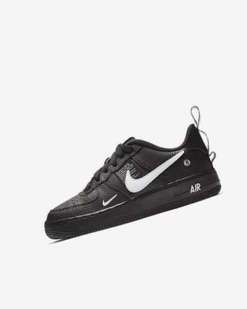 Black / Black / Yellow / White Nike Air Force 1 LV8 Utility Boys' Sneakers | CA_2555