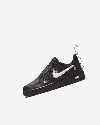 Black / Black / Yellow / White Nike Force 1 LV8 Utility Girls' Shoes | CA_5440