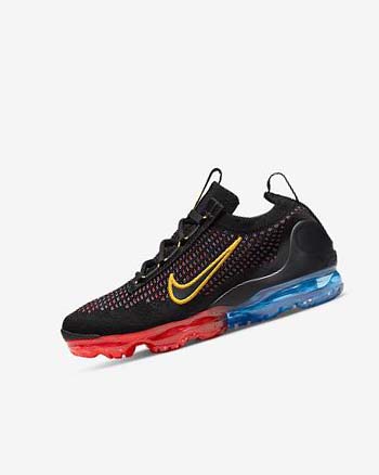 Black / Blue / Light Red / Gold Nike Air VaporMax 2021 FK Boys' Sneakers | CA_2966
