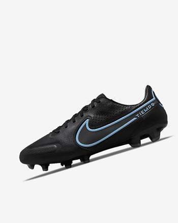 Black / Blue Nike Tiempo Legend 9 Pro FG Men's Soccer Cleats | CA_4600