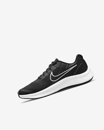 Black / Dark Grey / Dark Grey Nike Star Runner 3 Girls' Running Shoes | CA_4708