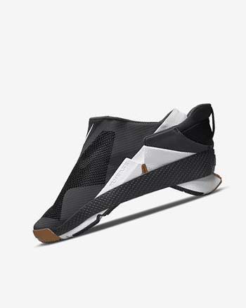 Black / Dark Grey / Gold / White Nike Go FlyEase Men's Sneakers | CA_3044