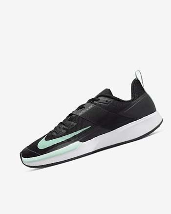 Black / Dark Grey / White / Mint Nike Court Vapor Lite Men's Tennis Shoes | CA_2644
