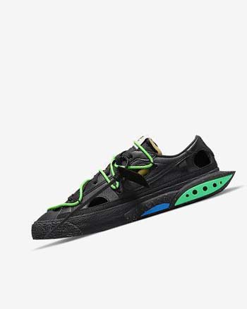 Black / Green / Black Nike Blazer Low '77 x Off-White™ Men's Sneakers | CA_4806