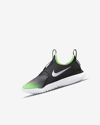 Black / Green Nike Flex Runner Girls' Shoes | CA_5460