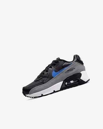 Black / Grey / Dark Grey / Blue Nike Air Max 90 Boys' Casual Shoes | CA_2932