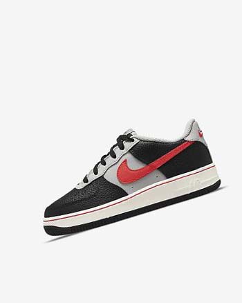 Black / Grey / Red Nike Air Force 1 EMB Girls' Sneakers | CA_5503