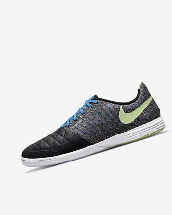 Black / Light Blue / Light Green Nike Lunar Gato II IC Men's Soccer Shoes | CA_3160