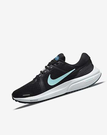 Black / Light Turquoise / Green Nike Air Zoom Vomero 16 Women's Running Shoes | CA_2685