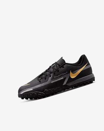 Black / Metal Gold / Dark Grey / Metal Dark Grey Nike Jr. Phantom GT2 Academy TF Boys' Soccer Shoes | CA_3091