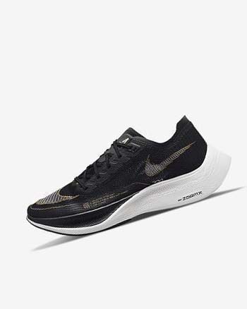 Black / Metal Gold / White Nike ZoomX Vaporfly Next% 2 Men's Running Shoes | CA_4677