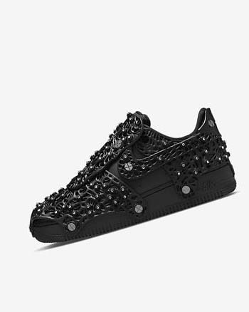 Black / Metal Silver / Black Nike Air Force 1 LXX x Swarovski Women's Sneakers | CA_5571