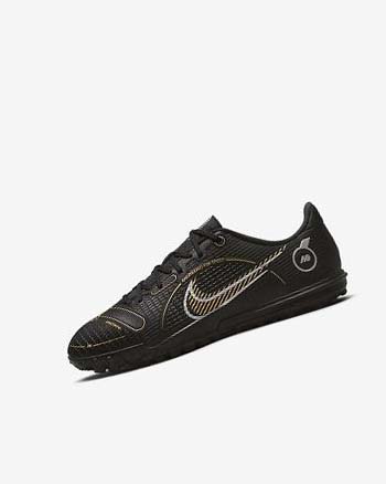 Black / Metal Silver / Grey / Metal Gold Nike Jr. Mercurial Vapor 14 Academy TF Girls' Soccer Shoes | CA_2473