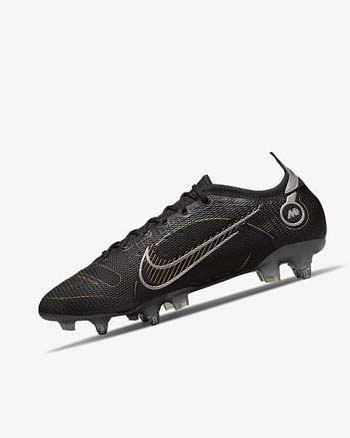 Black / Metal Silver / Grey / Metal Gold Nike Mercurial Vapor 14 Elite SG-PRO Anti-Clog Traction Men's Soccer Cleats | CA_4826