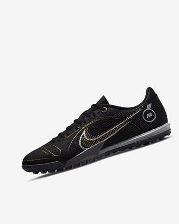 Black / Metal Silver / Grey / Metal Gold Nike Mercurial Vapor 14 Academy TF Women's Soccer Shoes | CA_5022