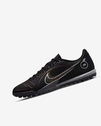 Black / Metal Silver / Grey / Metal Gold Nike Mercurial Vapor 14 Academy TF Men's Soccer Shoes | CA_5551