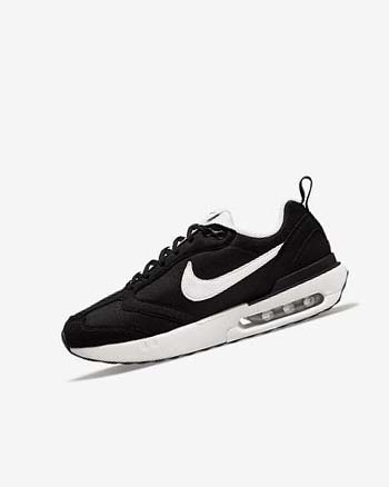 Black / Metal Silver / Orange / White Nike Air Max Dawn Girls' Sneakers | CA_3043