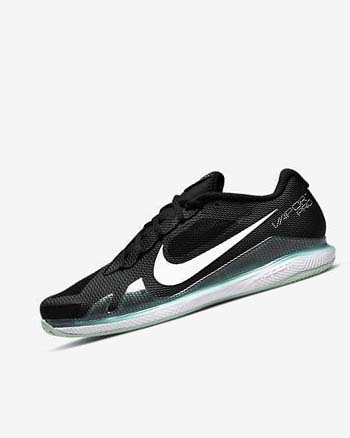 Black / Mint / White Nike Court Air Zoom Vapor Pro Men's Tennis Shoes | CA_4495