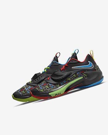 Black / Multicolor Nike Zoom Freak 3 Men's Basketball Shoes | CA_2871