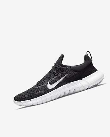 Black Nike Free Run 5.0 Men's Running Shoes | CA_5005
