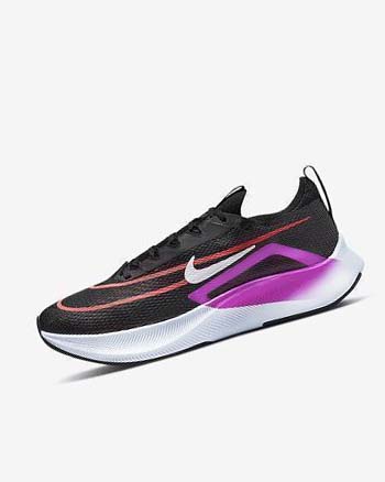 Black / Purple / White Nike Zoom Fly 4 Men's Running Shoes | CA_4803
