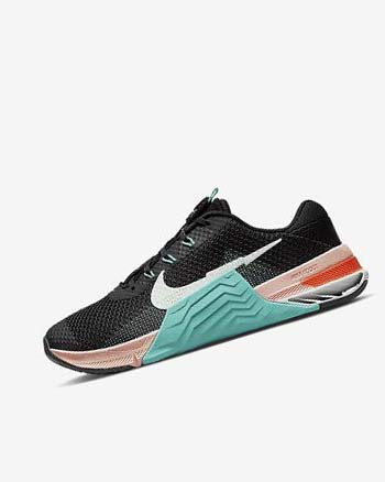 Black / Turquoise / Orange / Green Nike Metcon 7 Women's Training Shoes | CA_1158