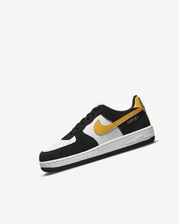 Black / White / Black / Dark Nike Force 1 LV8 Girls' Shoes | CA_2594