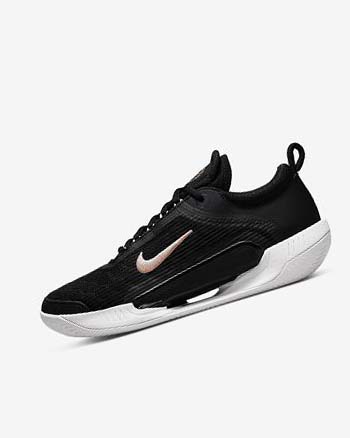 Black / White / Dark Grey / Metal Red Brown Nike Court Zoom NXT Women's Tennis Shoes | CA_3151