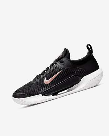 Black / White / Metal Red Brown Nike Court Zoom NXT Women's Tennis Shoes | CA_2482