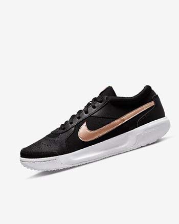 Black / White / Metal Red Brown Nike Court Zoom Lite 3 Women's Tennis Shoes | CA_2646