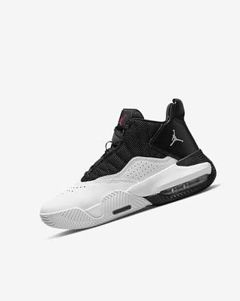 Black / White / Metal Silver / Red Nike Jordan Stay Loyal Boys' Basketball Shoes | CA_5399