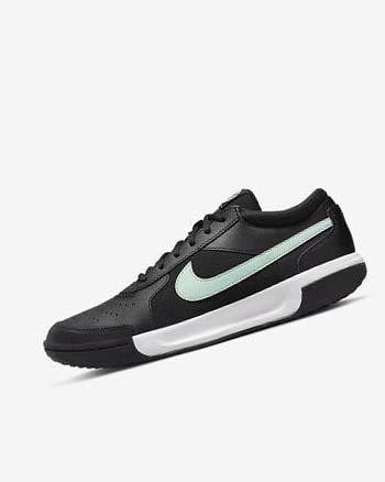 Black / White / Mint Nike Court Zoom Lite 3 Men's Tennis Shoes | CA_3163
