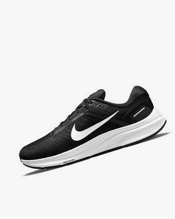 Black / White Nike Air Zoom Structure 24 Men's Running Shoes | CA_2391