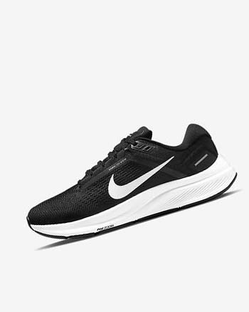 Black / White Nike Air Zoom Structure 24 Women's Running Shoes | CA_2767