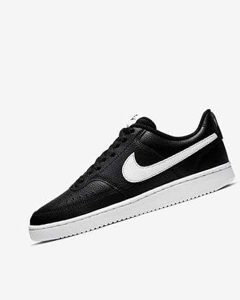 Black / White Nike Court Vision Low Women's Sneakers | CA_2919
