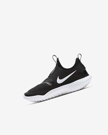 Black / White Nike Flex Runner Girls' Shoes | CA_2892