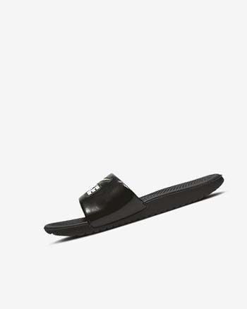 Black / White Nike Kawa Girls' Slides | CA_2270