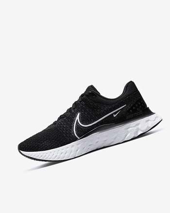 Black / White Nike React Infinity Run Flyknit 3 Men's Running Shoes | CA_2419