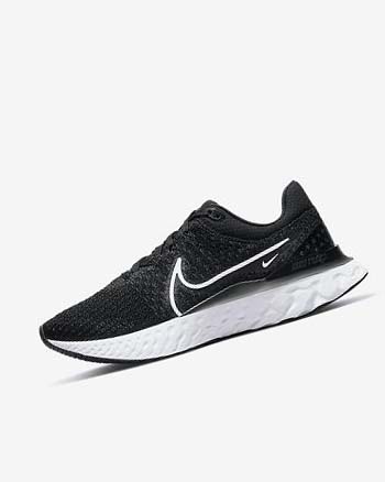 Black / White Nike React Infinity Run Flyknit 3 Women's Running Shoes | CA_4866