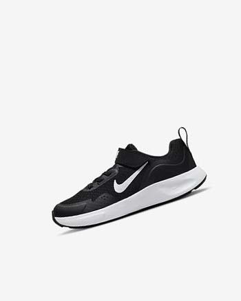 Black / White Nike Wearallday Boys' Sneakers | CA_3045